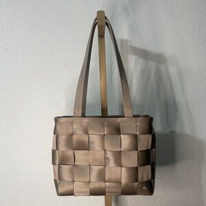 Mercedes-Benz Seatbelt Woven Tote Bag Beige Zip Top USA Made